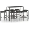 Image de vidaXL - 9-delige - Tuinbarset - met - kussens - poly - rattan - grijs