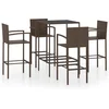 Image de vidaXL - 5-delige - Tuinbarset - poly - rattan - bruin