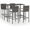 Image de vidaXL - 5-delige - Tuinbarset - poly - rattan - grijs