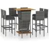 Image de vidaXL - 9-delige - Tuinbarset - met - kussens - poly - rattan - grijs