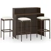Image de vidaXL - 4-delige - Tuinbarset - met - kussens - bruin