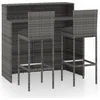 Image de vidaXL - 3-delige - Tuinbarset - met - kussens - grijs