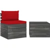 Image de vidaXL - 2-delige - Loungeset - met - kussens - pallet - massief - grenenhout