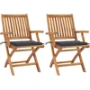 Image de vidaXL - Tuinstoelen - 2 - st - met - antracietkleurige - kussens - massief - teakhout