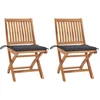 Image de vidaXL - Tuinstoelen - 2 - st - met - antracietkleurige - kussens - massief - teakhout