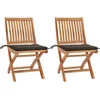 Image de vidaXL - Tuinstoelen - 2 - st - met - taupe - kussens - massief - teakhout