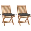 Image de vidaXL - Tuinstoelen - 2 - st - met - antracietkleurige - kussens - massief - teakhout