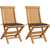 Image de vidaXL - Tuinstoelen - 2 - st - met - antracietkleurige - kussens - massief - teakhout