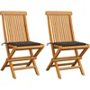 Image de vidaXL - Tuinstoelen - 2 - st - met - taupe - kussens - massief - teakhout