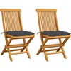 Image de vidaXL - Tuinstoelen - 2 - st - met - antracietkleurige - kussens - massief - teakhout