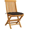 Image de vidaXL - Tuinstoelen - 2 - st - met - taupe - kussens - massief - teakhout