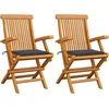 Image de vidaXL - Tuinstoelen - 2 - st - met - antracietkleurige - kussens - massief - teakhout