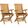 Image de vidaXL - Tuinstoelen - 2 - st - met - taupe - kussens - massief - teakhout