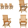 Image de vidaXL - Tuinstoelen - 3 - st - met - grijs - kussens - massief - teakhout