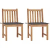 Image de vidaXL - Tuinstoelen - 2 - st - met - kussens - massief - teakhout