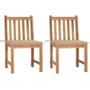 Image de vidaXL - Tuinstoelen - 2 - st - met - kussens - massief - teakhout