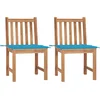 Image de vidaXL - Tuinstoelen - 2 - st - met - kussens - massief - teakhout