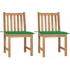 Image de vidaXL - Tuinstoelen - 2 - st - met - kussens - massief - teakhout