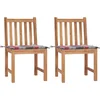 Image de vidaXL - Tuinstoelen - 2 - st - met - kussens - massief - teakhout