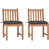 Image de vidaXL - Tuinstoelen - 2 - st - met - kussens - massief - teakhout