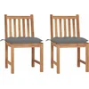 Image de vidaXL - Tuinstoelen - 2 - st - met - kussens - massief - teakhout