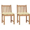 Image de vidaXL - Tuinstoelen - 2 - st - met - kussens - massief - teakhout