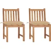 Image de vidaXL - Tuinstoelen - 2 - st - met - kussens - massief - teakhout