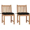 Image de vidaXL - Tuinstoelen - 2 - st - met - kussens - massief - teakhout