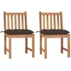 Image de vidaXL - Tuinstoelen - 2 - st - met - kussens - massief - teakhout