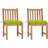 Image de vidaXL - Tuinstoelen - 2 - st - met - kussens - massief - teakhout