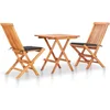 Image de vidaXL - 3-delige - Bistroset - met - antracietkleurige - kussens - teakhout