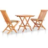 Image de vidaXL - 3-delige - Bistroset - met - beige - kussens - massief - teakhout