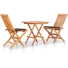 Image de vidaXL - 3-delige - Bistroset - met - taupe - kussens - massief - teakhout