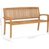 Image de vidaXL - Tuinbank - stapelbaar - met - kussen - 159 - cm - massief - teakhout
