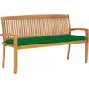 Image de vidaXL - Tuinbank - stapelbaar - met - kussen - 159 - cm - massief - teakhout