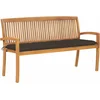 Image de vidaXL - Tuinbank - stapelbaar - met - kussen - 159 - cm - massief - teakhout