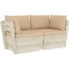 Image de vidaXL - Tuinbank - 2-zits - met - kussens - pallet - vurenhout