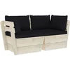 Image de vidaXL - Tuinbank - 2-zits - met - kussens - pallet - vurenhout