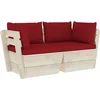 Image de vidaXL - Tuinbank - 2-zits - met - kussens - pallet - vurenhout