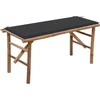 Image de vidaXL - Tuinbank - inklapbaar - met - kussen - 118 - cm - bamboe