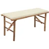 Image de vidaXL - Tuinbank - inklapbaar - met - kussen - 118 - cm - bamboe