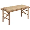 Image de vidaXL - Tuinbank - inklapbaar - met - kussen - 118 - cm - bamboe