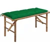 Image de vidaXL - Tuinbank - inklapbaar - met - kussen - 118 - cm - bamboe