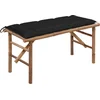 Image de vidaXL - Tuinbank - inklapbaar - met - kussen - 118 - cm - bamboe