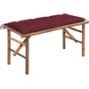 Image de vidaXL - Tuinbank - inklapbaar - met - kussen - 118 - cm - bamboe