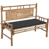 Image de vidaXL - Tuinbank - met - kussen - 120 - cm - bamboe