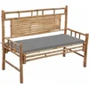 Image de vidaXL - Tuinbank - met - kussen - 120 - cm - bamboe