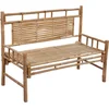 Image de vidaXL - Tuinbank - met - kussen - 120 - cm - bamboe