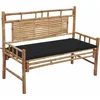 Image de vidaXL - Tuinbank - met - kussen - 120 - cm - bamboe