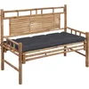 Image de vidaXL - Tuinbank - met - kussen - 120 - cm - bamboe